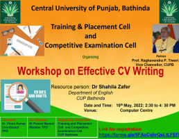 workshop on Effective CV Writing organised in collaboration with the Training and Placement Cell